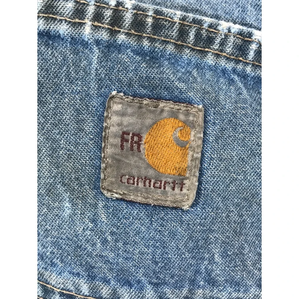Carhartt FR Jeans Mens 30x29 Blue Flame Resistant Workwear Utility Denim Grunge